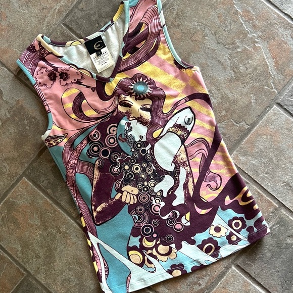 NWOT JUST CAVALLI ROBERT CAVALLI Rare Blouse & Tank Set - Picture 7 of 16